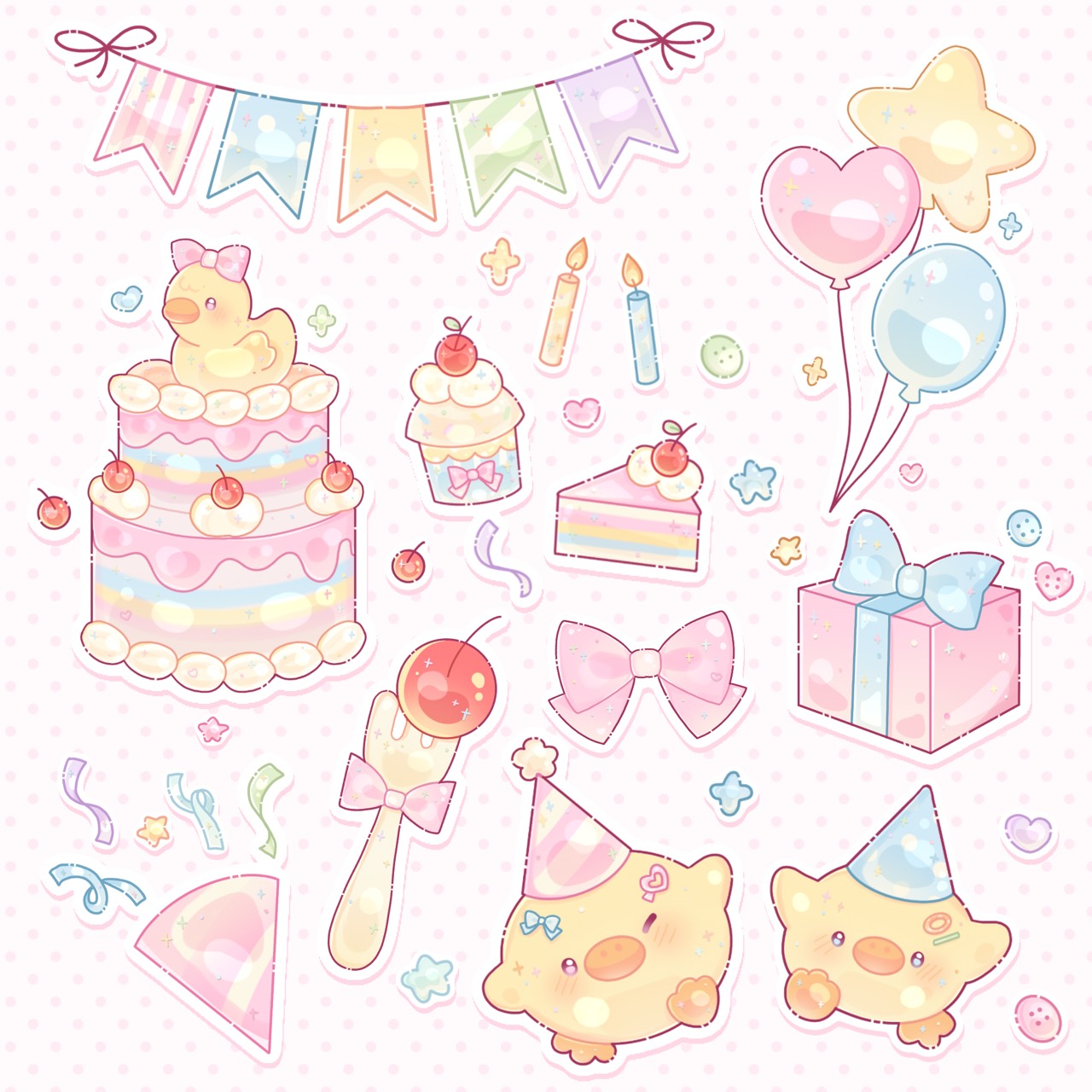 Decorate Example - 9 PNG Pastel Elements